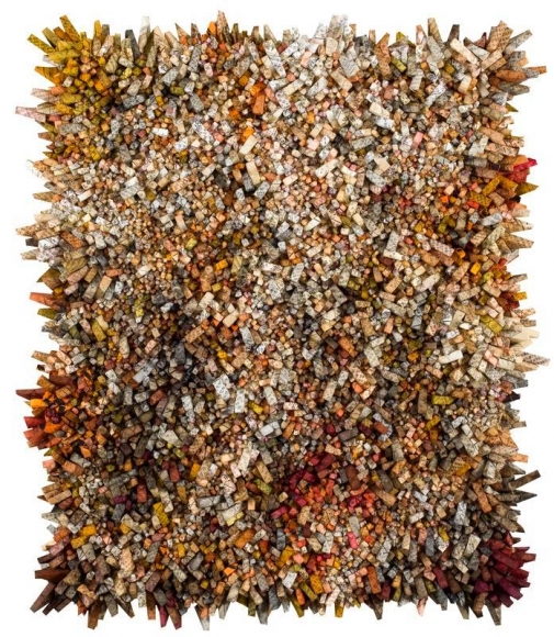 Kwang Young Chun. Aggregation17-NV087, 2017. Mixed media with Korean mulberry paper, 182 x 158 cm. Courtesy of the artist & PKM Gallery.