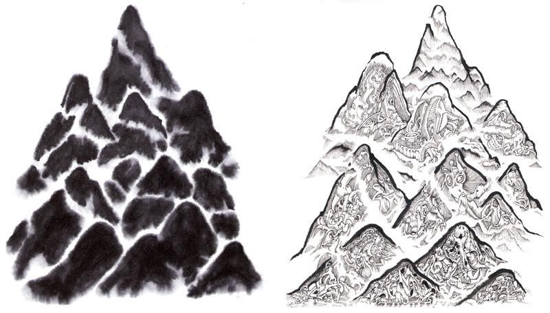 Hyun-soo Lee. Source #5, 2009. Pen and marker on paper, 23 x 40 cm. Courtesy of the artist & PKM Gallery.