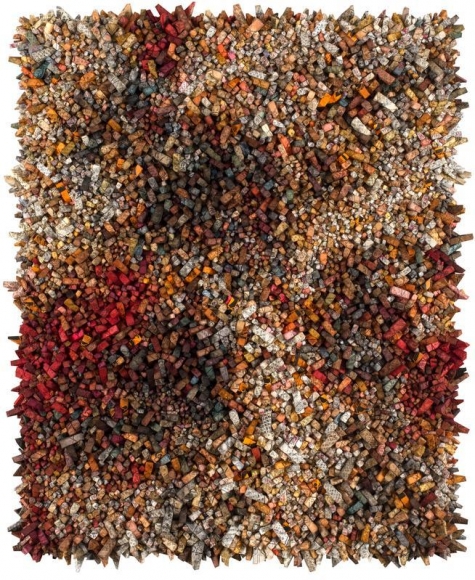 KWANG YOUNG CHUN. Aggregation 17-AU059, 2017, Mixed media with Korean mulberry paper, 175 x 145 cm. Courtesy of the artist & PKM Gallery.