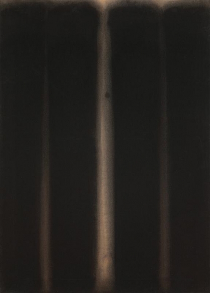 Yun Hyong-keun, Umber-Blue, 1975, Oil on cotton, 90.8 x 65.5 cm. Courtesy of the artist & PKM Gallery.