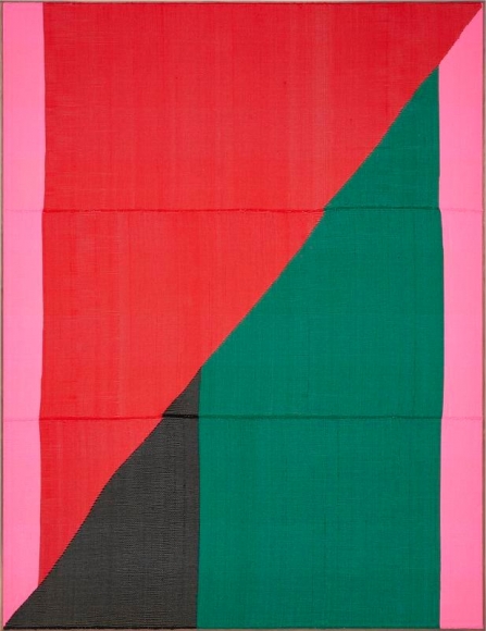 Brent Wadden. Untitled, 2017. Painting - Hand woven fibers, wool, cotton and acrylic on canvas, 275 x 210 cm. Courtesy of the artist, PKM Gallery and Peres Projects.
