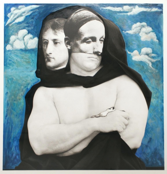Joel-Peter Witkin - France et le monde, 2011 Gelatin silver print with hand painting mounted to board. 31 1/4 x 28 3/4 inches ; Bruce Silverstein Gallery
