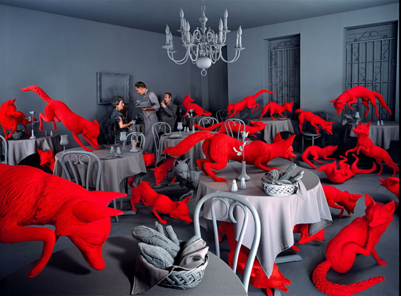 Sandy Skoglund - Fox Games, 1989 | Bruce Silverstein Gallery