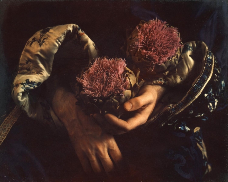 Marie Cosindas - Paul with Artichoke, Paris, 1968 Dye diffusion transfer print | Bruce Silverstein Gallery