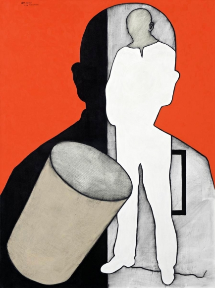 Max Neumann - Untitled, October, 2005 Oil and acrylic on nettle canvas | Bruce Silverstein Gallery
