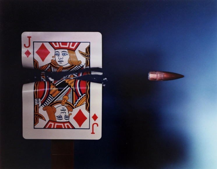 Bullet Through Jack of Diamonds, 1938-1973, Dye transfer print
