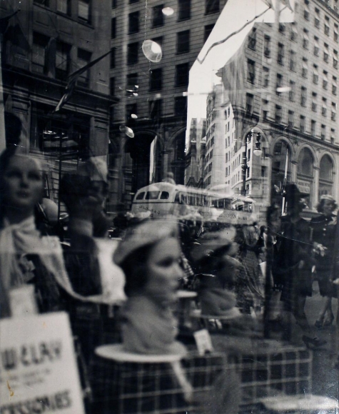 Reflections, Fifth Avenue, New York, c. 1945, Gelatin silver print, printed c. 1945. 13 x 10 5/8 inches