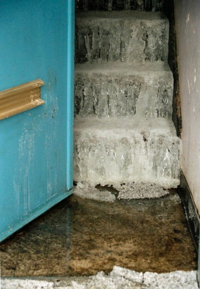 Ice on Stairs, Taskar Projects, 2001-2006 Archival pigment print mounted to board 34 x 23 1/2 inches