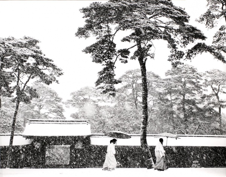 Werner Bischof - In the Court of the Meiji Shrine, Tokyo, Japan, 1952 Gelatin silver print | Bruce Silverstein Gallery