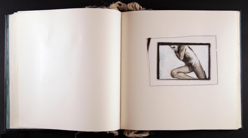 Book Number 21, 1971, Unique artist book with photographs and stitching. 11 x 11 inches