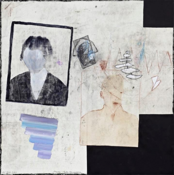 Max Neumann - Untitled, October 15, 2011 Mixed media on canvas | Bruce Silverstein Gallery
