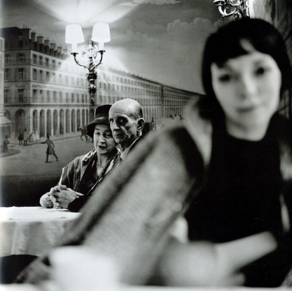Frank Paulin - Old Couple and Young Woman at Cafe, 1961 Gelatin silver print, printed c. 1970s | Bruce Silverstein Gallery