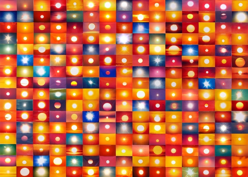Penelope Umbrico - 541,795 Suns (From Sunsets) from Flickr (Partial), 01/23/06, 2006-ongoing 4x6 inch Chromogenic prints, variable allover | Bruce Silverstein Gallery