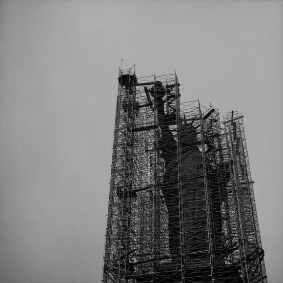 Liberty Scaffolded, 1976, Gelatin silver print, 15 1/2 x 15 1/4 inches