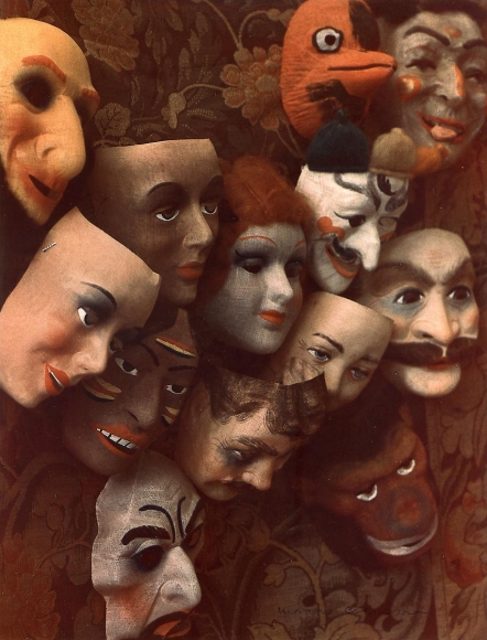 Marie Cosindas - Masks, Boston, 1966 Dye transfer print | Bruce Silverstein Gallery