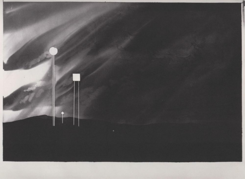 Four Signs, Tulsa, Oklahoma (from 100 Views Along the Road), 1981-1983, Watercolor on paper