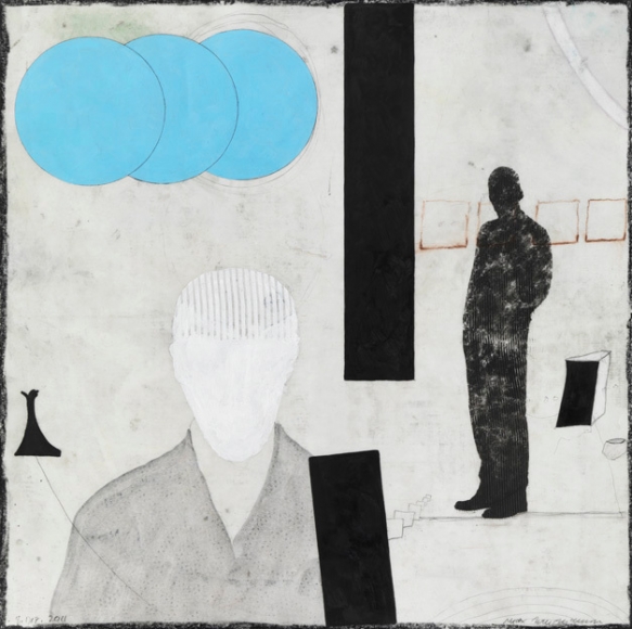 Max Neumann - Untitled, December 8, 2011 Mixed media and paper on canvas | Bruce Silverstein Gallery