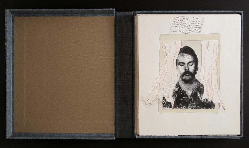 Book Number 46, 1974, Unique artist book with 79 unbound silk-screened monoprints, boxed. 11 x 10 inches