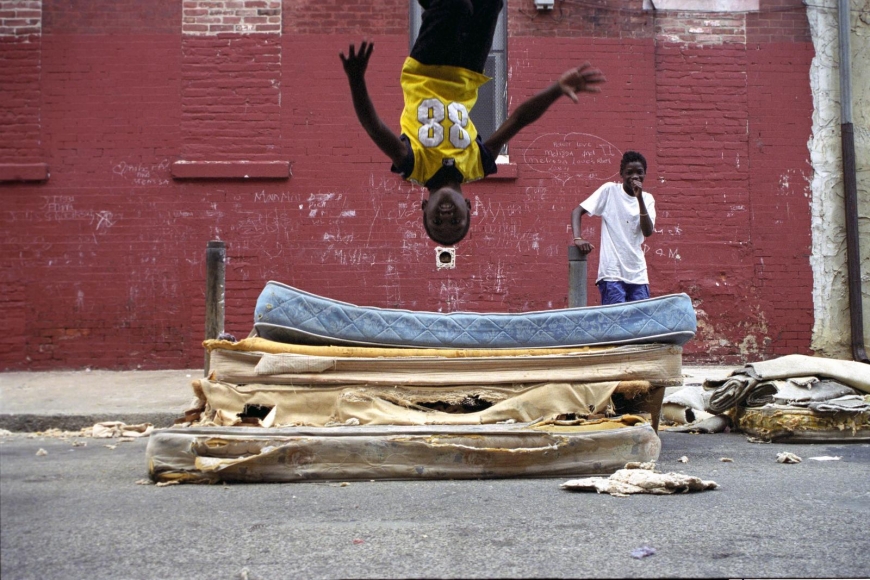 Mattress Flip, 2001-2006 Archival pigment print mounted to board 22 1/2 x 34 inches