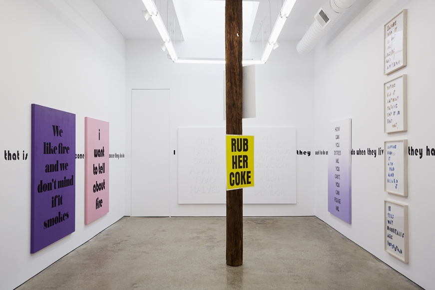 Installation View 3 of Eve Fowler the difference is spreading (May 22–July 3, 2015). Nino Mier Gallery, Los Angeles, CA