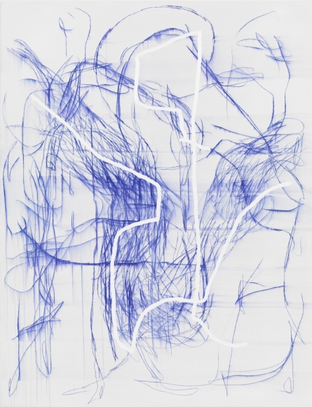 Jana Schröder, Spontacts DL13, 2015. Copying pencil and oil on canvas, 78.7 x 61 in, 200 x 155 cm (JSR15.011)