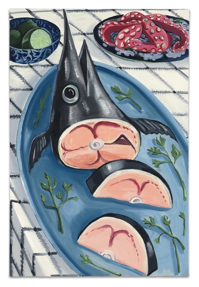 Nikki Maloof Swordfish, 2020 Oil on canvas 24 x 16 in 61 x 40.6 cm (NMA20.014)