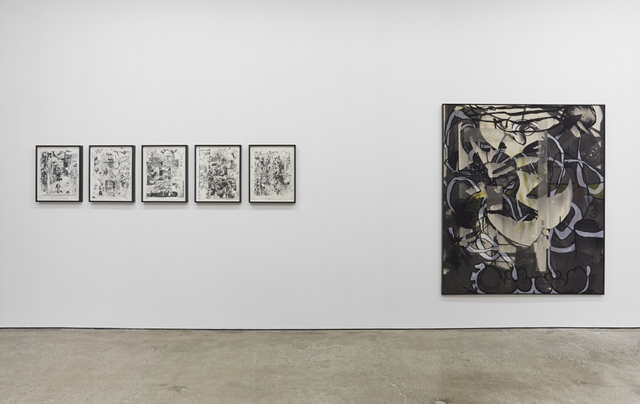 Installation View of "Osc Mix (series)", and "Pitty"