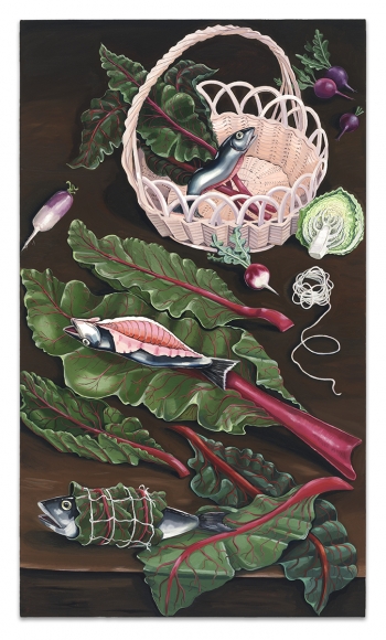 Nikki Maloof Chard Recipe, 2020 Oil on canvas 62 x 36 in 157.5 x 91.4 cm (NMA20.012)