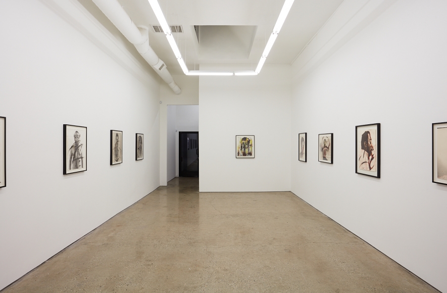 Installation View of "Face Farces" (2019) facing Entrance