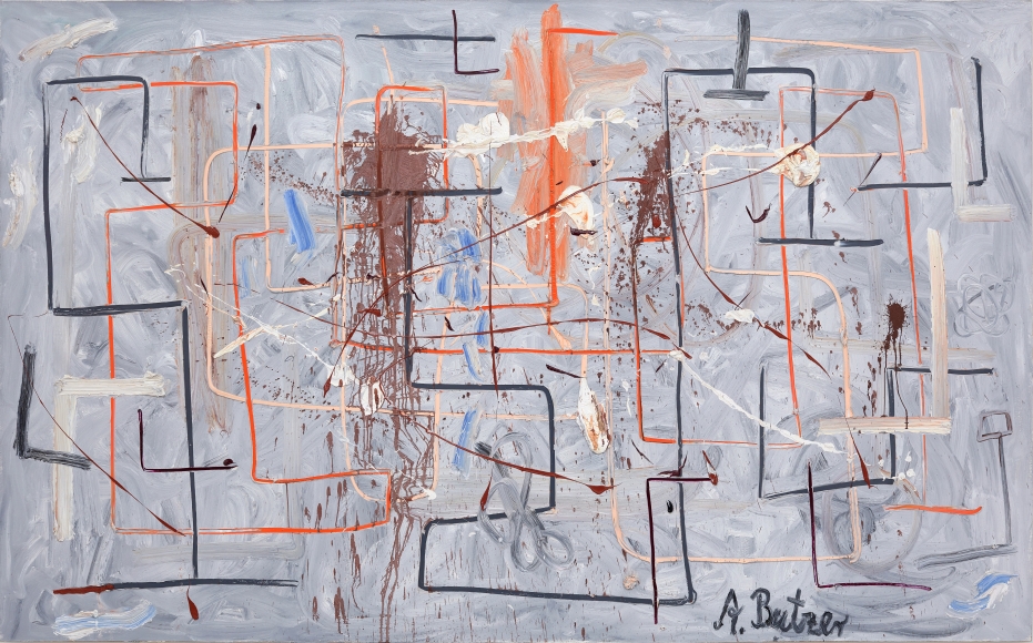 André Butzer, Untitled, 2008, Oil on canvas, 71 x 114 in, 180.3 x 289.6 cm (AB08.005)