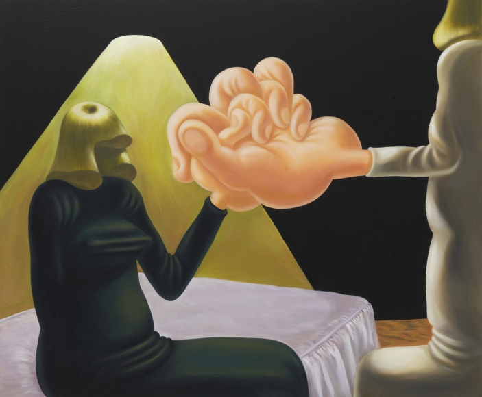 Louise Bonnet Untitled - Lighted Handshake , 2019 Oil on linen 60 x 72 in 152.4 x 182.9 cm (LB19.011)