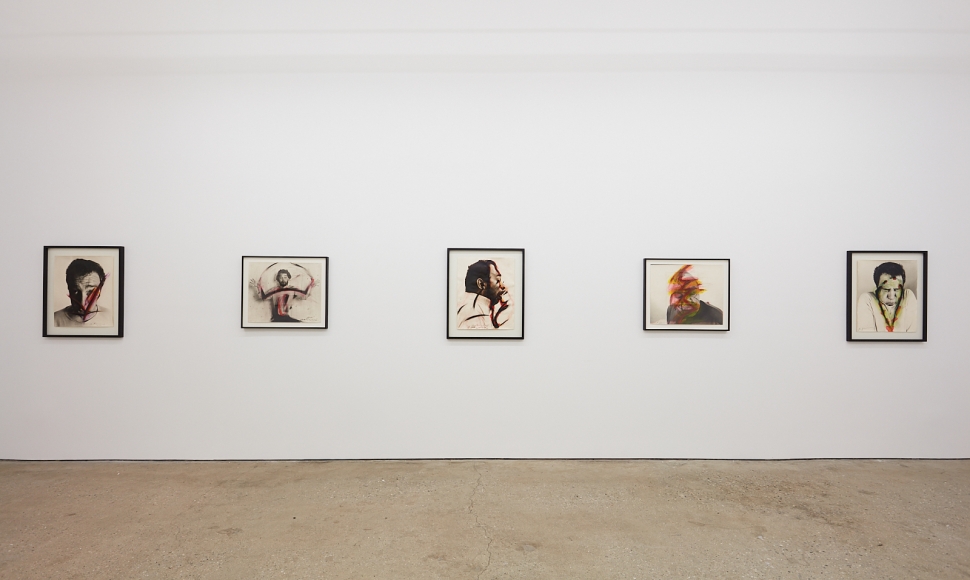 Installation View of "Winkel", "Hörner", "Ausflüße, Ausgüße", "A...", and "Ohne Titel"