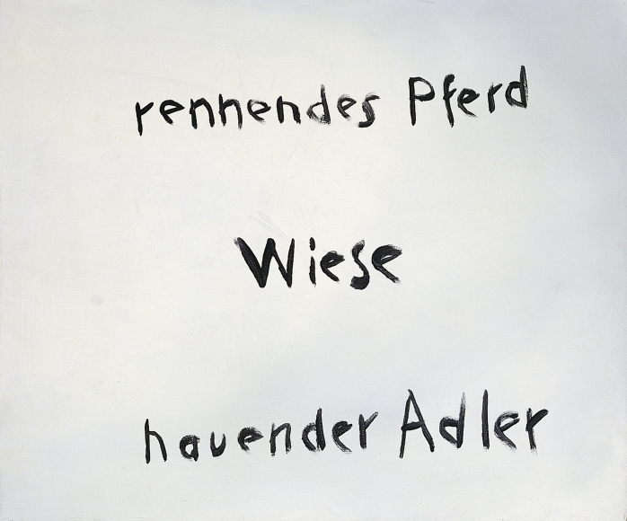 "Rennendes Pferd – Wiese - hauender Adler (Running Horse – Meadow – Striking Eagle)", 1966