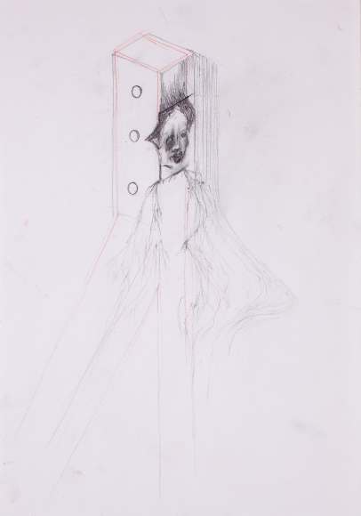 "Untitled", 2013 Graphite, colored pencil on paper