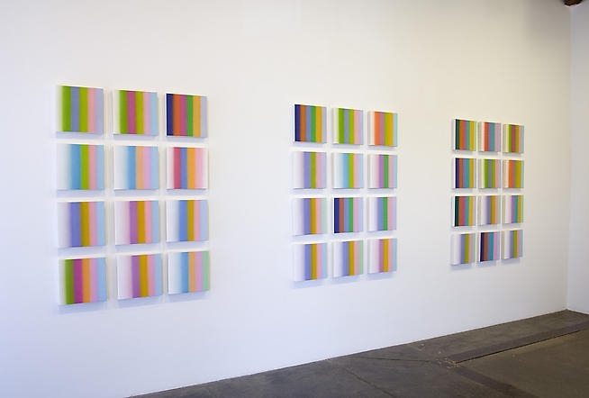 Color Chords For A, E, & G, 3 Principal/3 Relative Minor/6 Alternate (Installation view), 2008