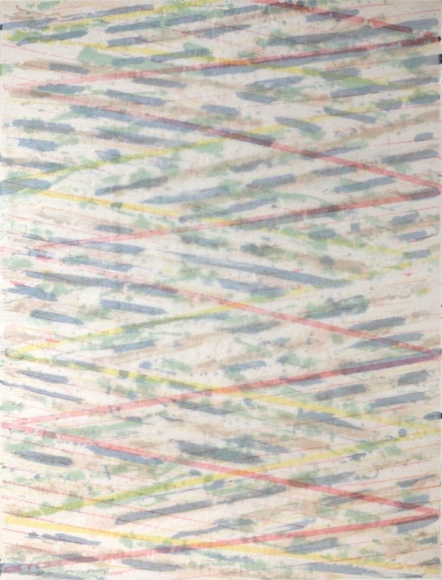 Ed Moses Wedge Series, No. 6, 1973 Single and double-sided lithography on layered Arches, silk & A.T. tissues, ed. 50