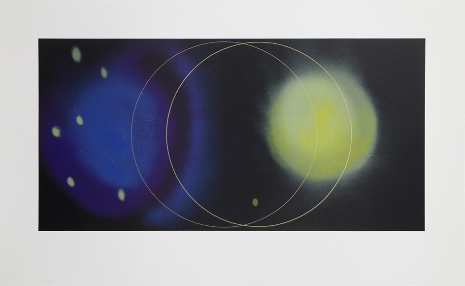 Lita Albuquerque Island Universes III, State II, 2002-2020 Lithograph with gold enamel appliqué