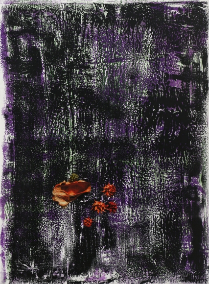 Dennis Hollingsworth The Dog, 2012 Lithography & silkscreen monoprint with archival inkjet collage, no. 5 from a series of 26 unique monoprints