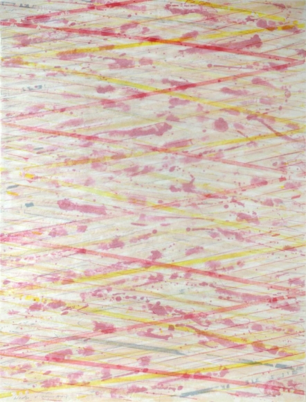 Ed Moses Wedge Series, No. 4, 1973 Single and double-sided lithography on layered Arches, silk & A.T. tissues, ed. 50
