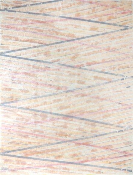 Ed Moses Wedge Series, No. 1, 1973 Single and double-sided lithography on layered Arches, Silk & A.T. tissues, ed. 50