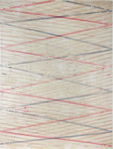 Ed Moses Wedge Series, No. 7, 1973 Single and double-sided lithography on layered Arches, silk & A.T. tissues, ed. 50