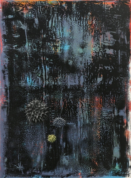 Dennis Hollingsworth The Dog, 2012 Lithography & silkscreen monoprint with archival inkjet collage, no. 4 from a series of 26 unique monoprints