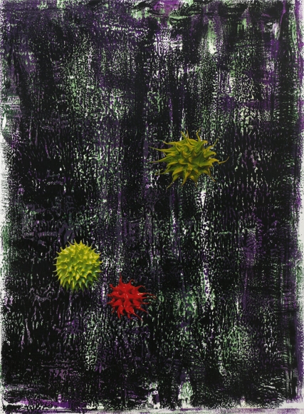 Dennis Hollingsworth The Dog, 2012 Lithography & silkscreen monoprint with archival inkjet collage, no. 14 from a series of 26 unique monoprints