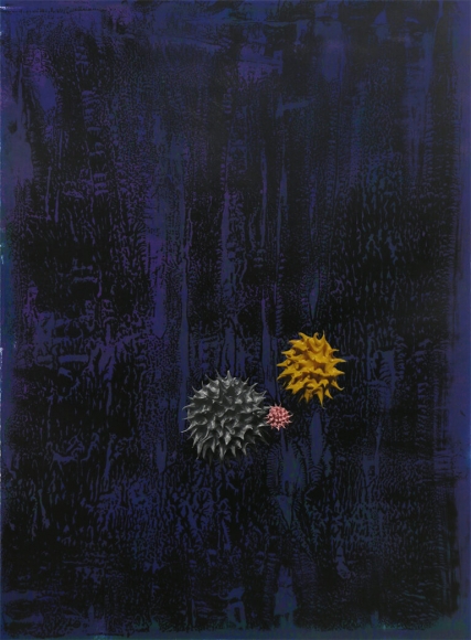 Dennis Hollingsworth The Dog, 2012 Lithography & silkscreen monoprint with archival inkjet collage, no. 15 from a series of 26 unique monoprints
