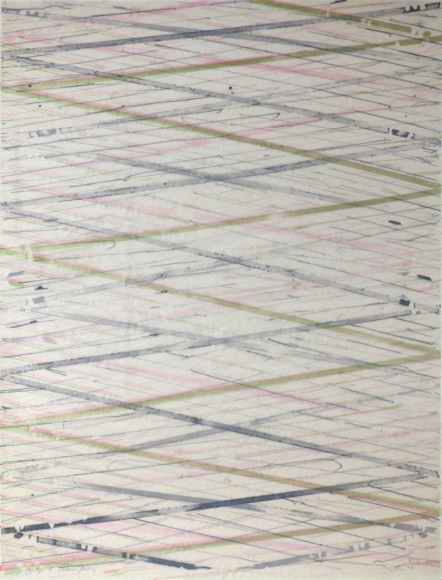 Ed Moses Wedge Series, No. 3, 1973 Single and double-sided lithography on layered Arches, Silk & A.T. tissues, ed. 50