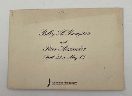 Exhibition announcement Billy Al Bangston and Peter Alexander