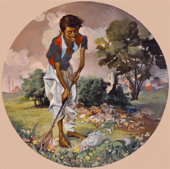 Salman Toor THE HAPPY SWEEPER