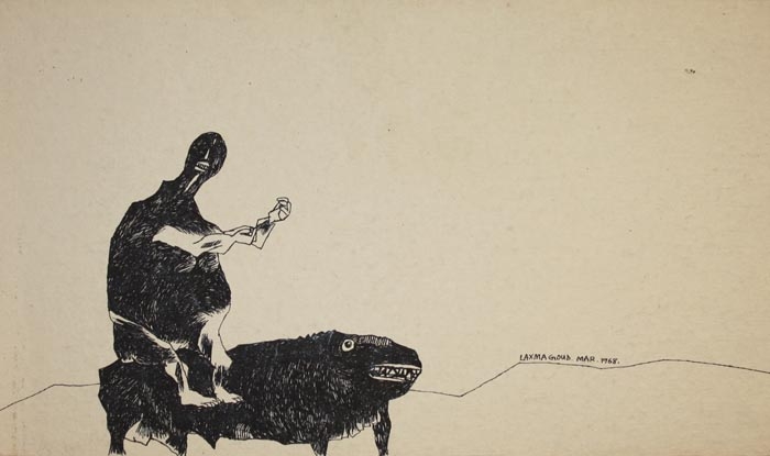 Laxma Goud UNTITLED (MAN ON BEAST)