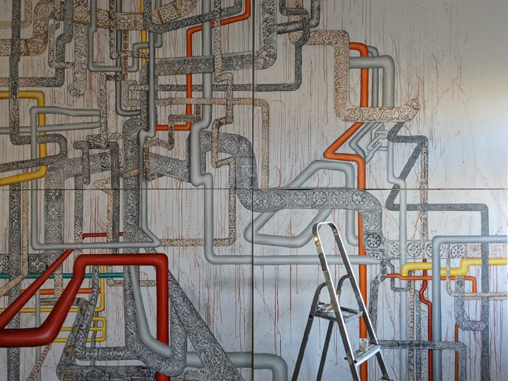 Nadia Kaabi-Linke, Whitewashing after the Carnage at the Waterpipe