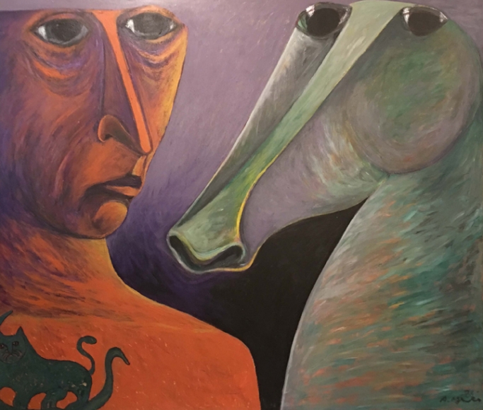 Ahmed Morsi Untitled (Man and Two Creatures)